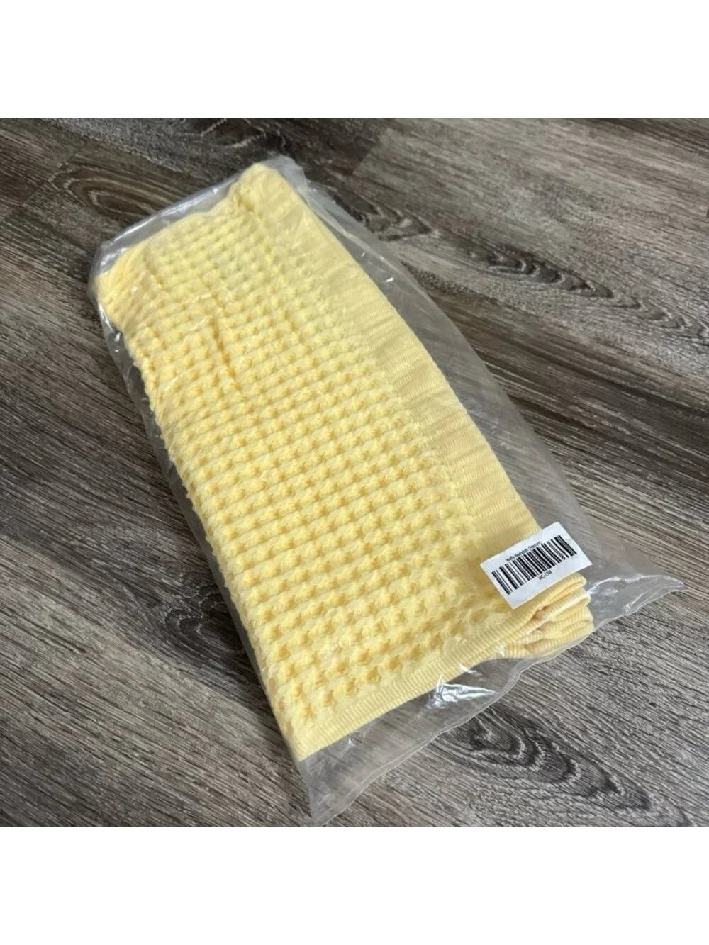 Brooklinen Waffle Washcloth Set 2 Cotton Towels Popcorn yellow color 13”
